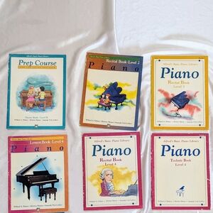 6 Alfred's Basic Piano Books Prep‎ to Level 4